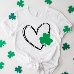Shamrock Heart Shirt Clover Heart Shirt St Patrick's Day Heart Shirt