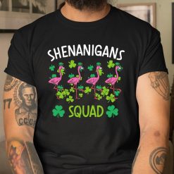 Shenanigans Squad Irish Flamingo St Patricks Day Bird Animal Shirt