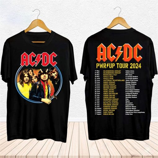 Acdc 2024 Tour Shirt Acdc Pwr Up World Tour 2024 TShirt