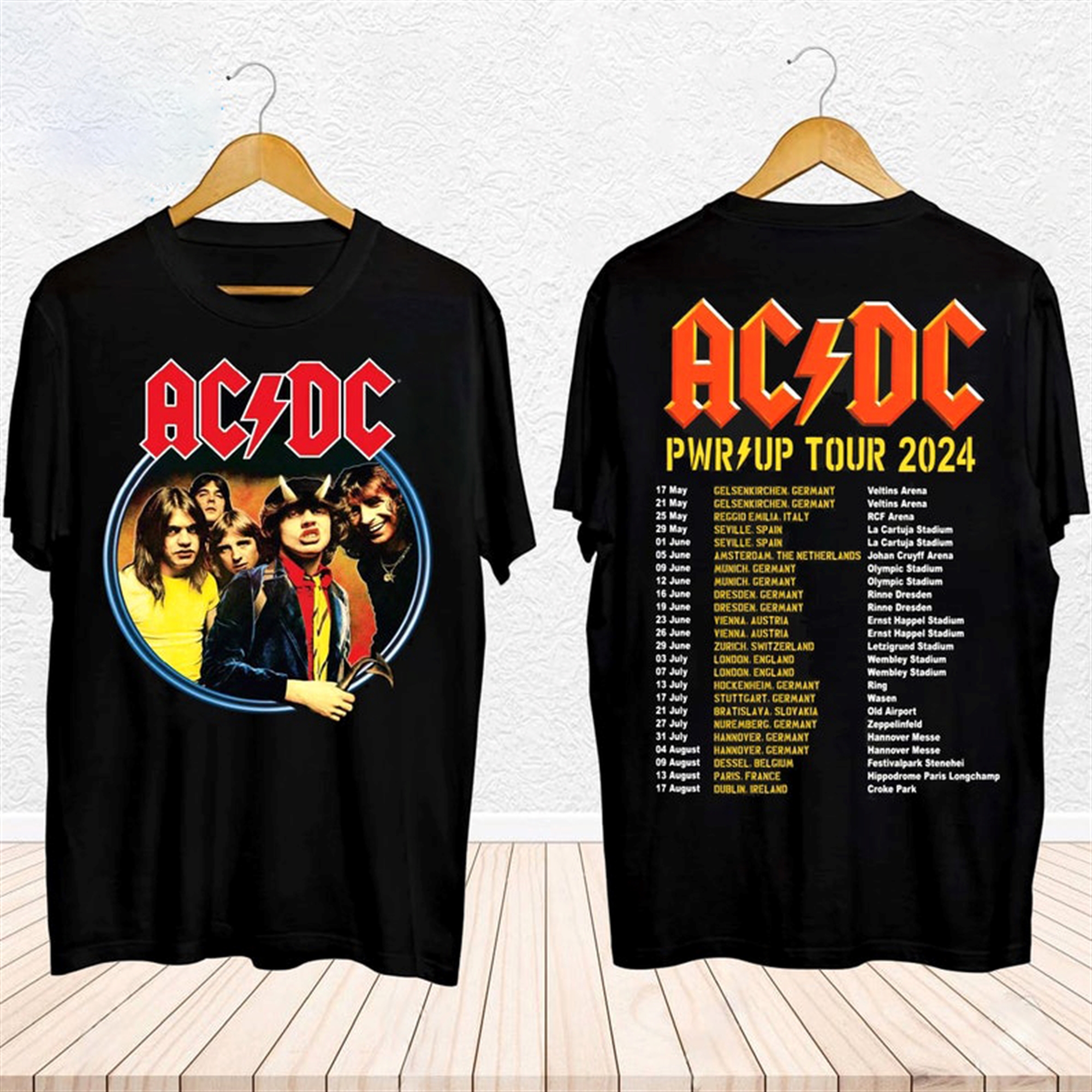 Acdc 2024 Tour Shirt Acdc Pwr Up World Tour 2024 TShirt CornerPrints