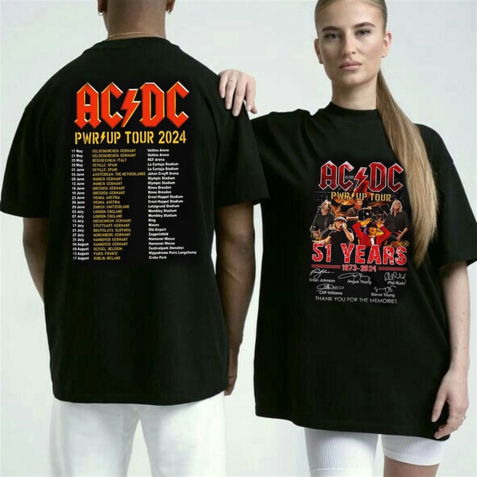 Acdc Tour 2024 Shirt Acdc Band Shirt CornerPrints Handmade