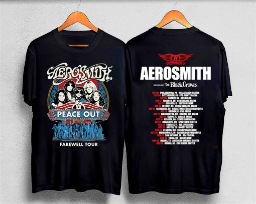 Aerosmith 2023 – 2024 Peace Out Farewell Tour The Black Crowes Tour Shirt