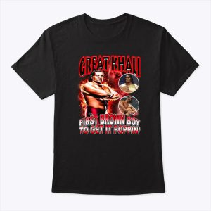 Mansoor Wearing Great Khali First Brown Boy To Get It Poppin’ T Shirt