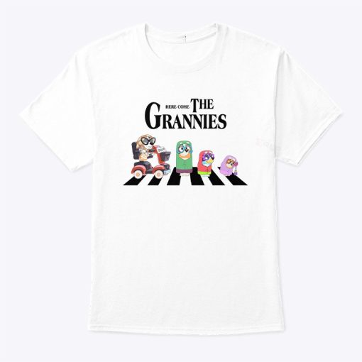 Bluey Friends Abbey Road Here Come The Grannies T Shirt