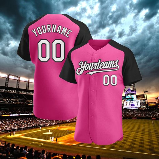 Custom Pink Baseball Team Personalized Baseball Jersey Baseball Lovers Breast Cancer Team In October We Wear Pink Support Squad Jersey