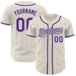 Personalized Baseball Jersey, Purple Stripe Line Baseball Jersey, Baseball Fans Jersey, Custom Number Baseball Team, Baseball Couple Jersey