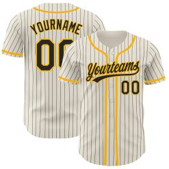 Personalized Baseball Jersey, Yellow Stripe Line Baseball Jersey, Baseball Fans Jersey, Custom Number Baseball Team, Baseball Couple Jersey